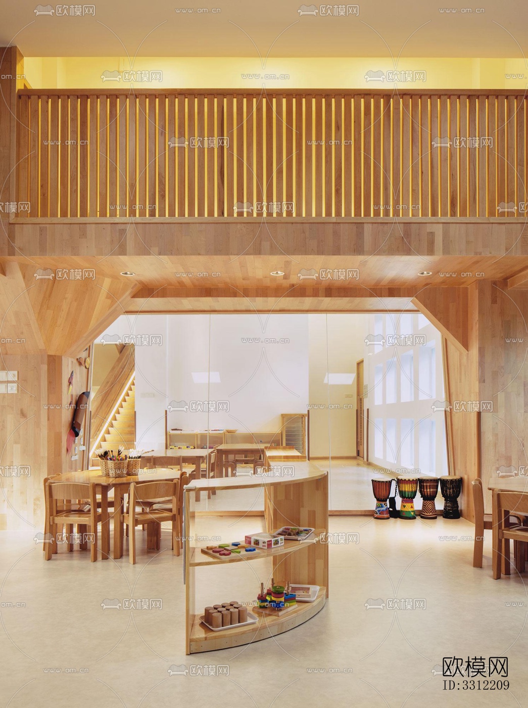 现代幼儿园效果图下载（渲染图2）