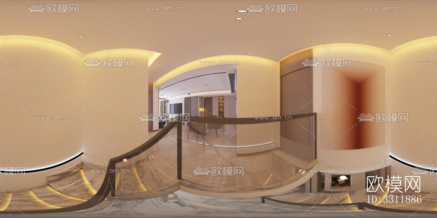 现代客餐厅效果图下载（渲染图1）