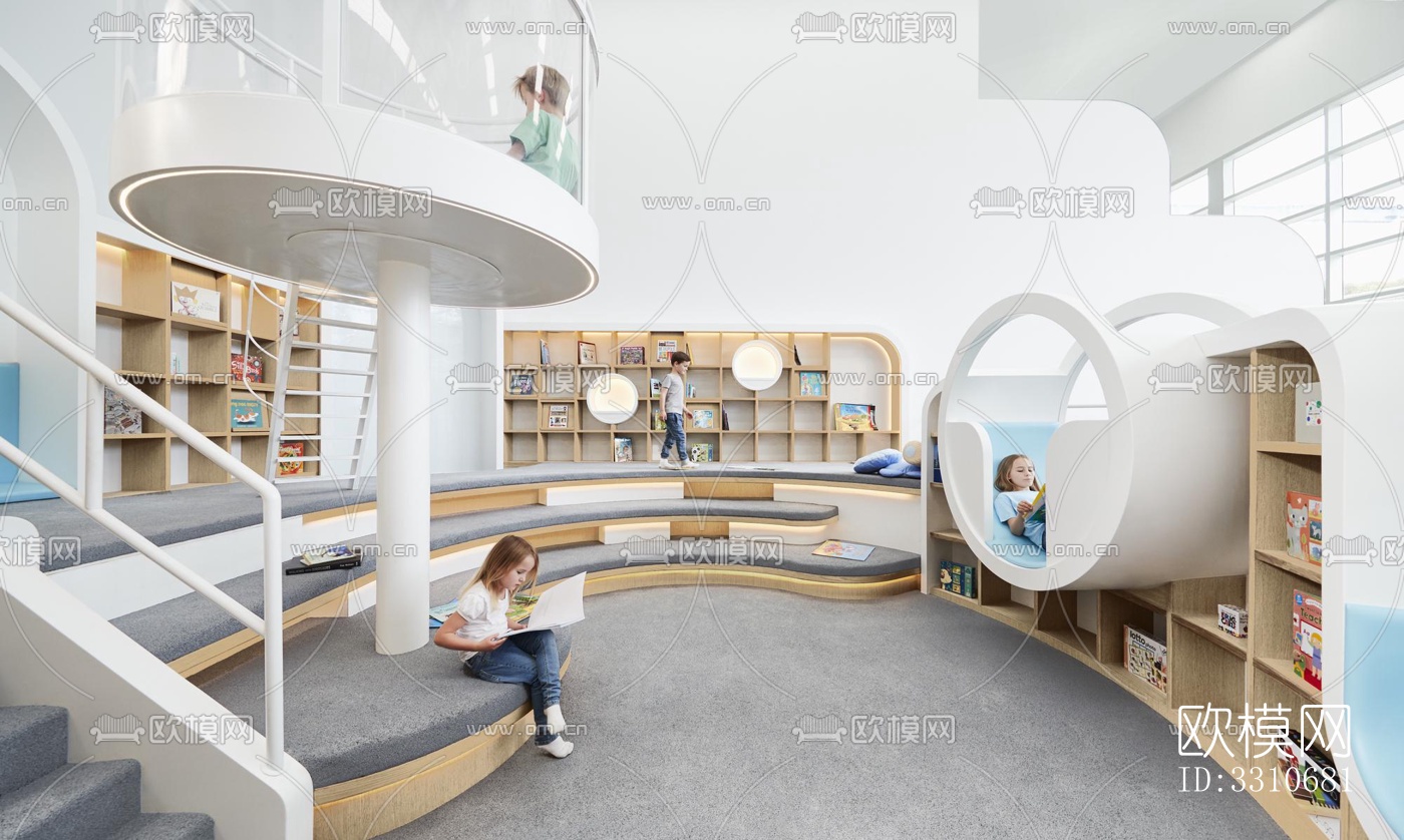现代儿童游乐效果图下载（渲染图4）