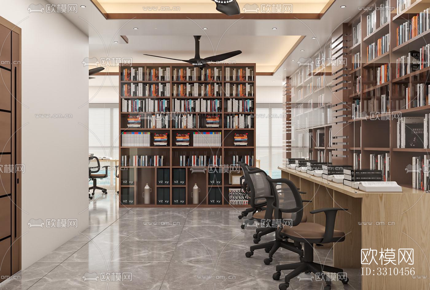 现代图书馆效果图下载（渲染图4）