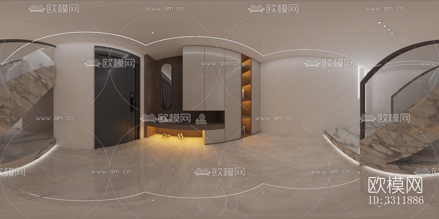 现代客餐厅效果图下载（渲染图2）