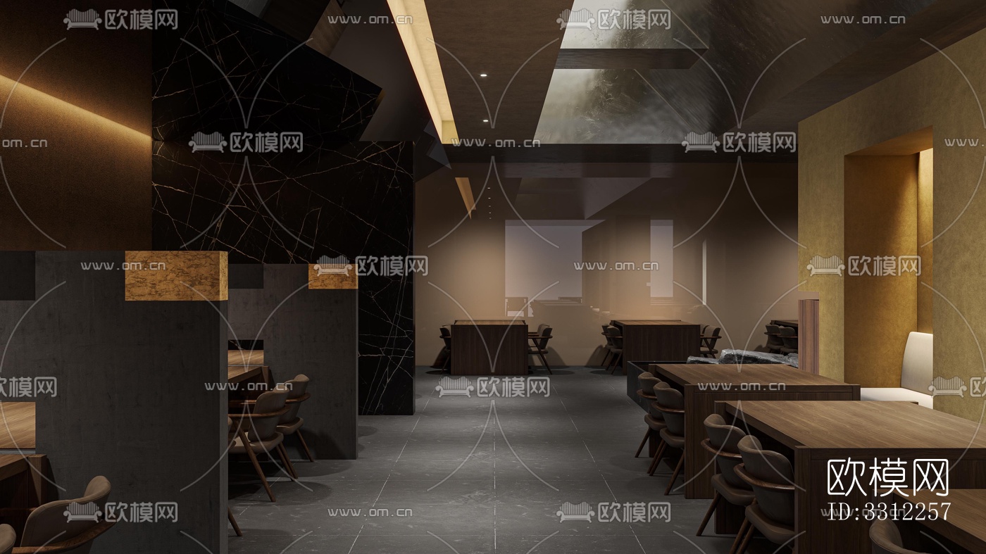 现代中餐厅效果图下载（渲染图7）