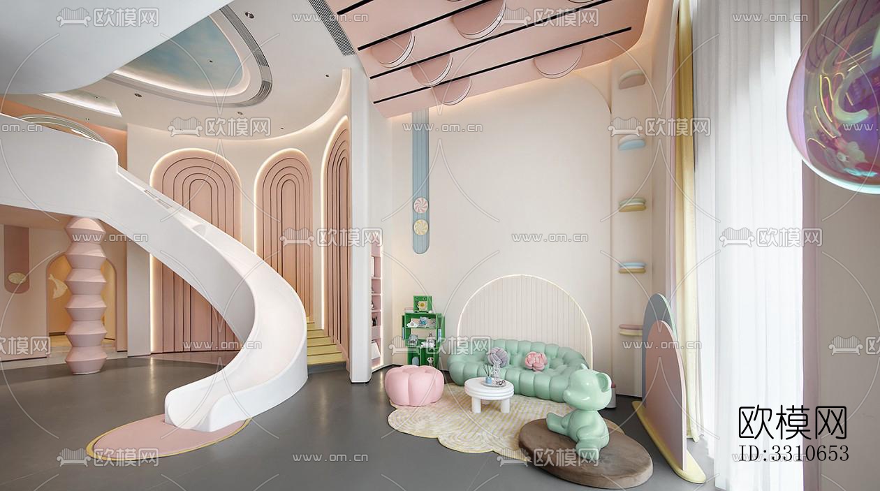 现代儿童游乐效果图下载（渲染图15）