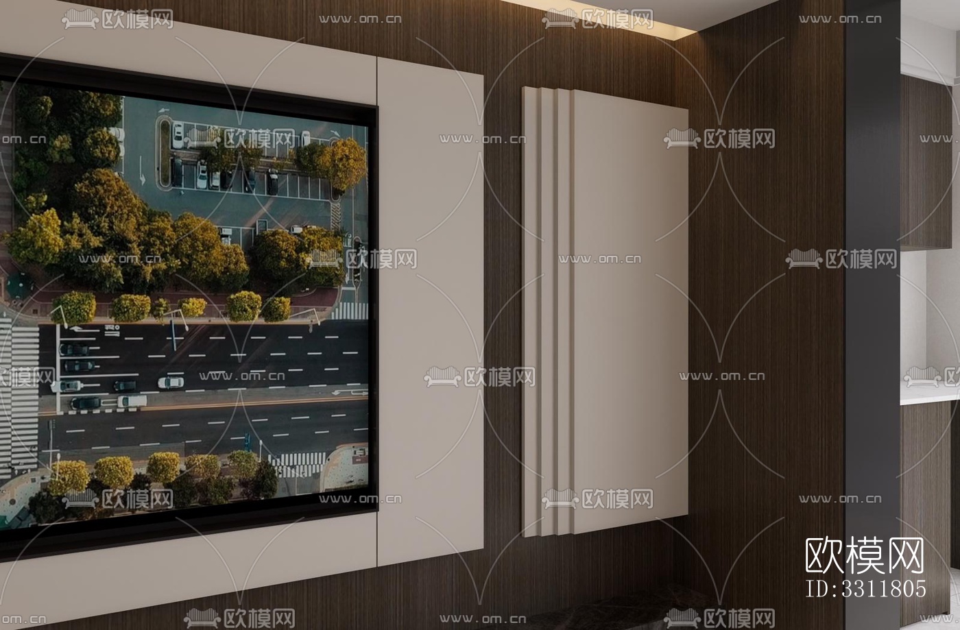 现代客餐厅效果图下载（渲染图1）