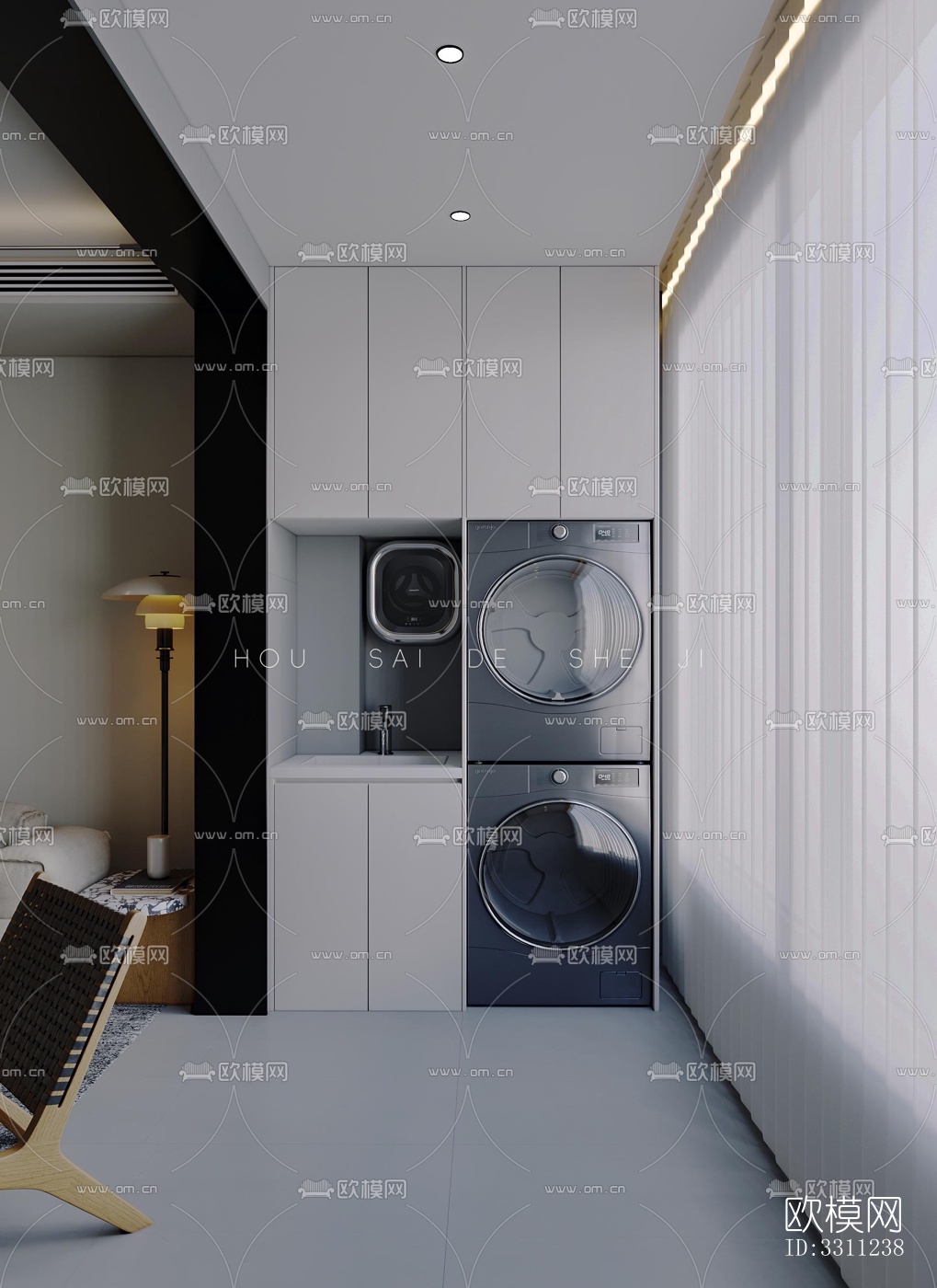 现代客餐厅效果图下载（渲染图4）