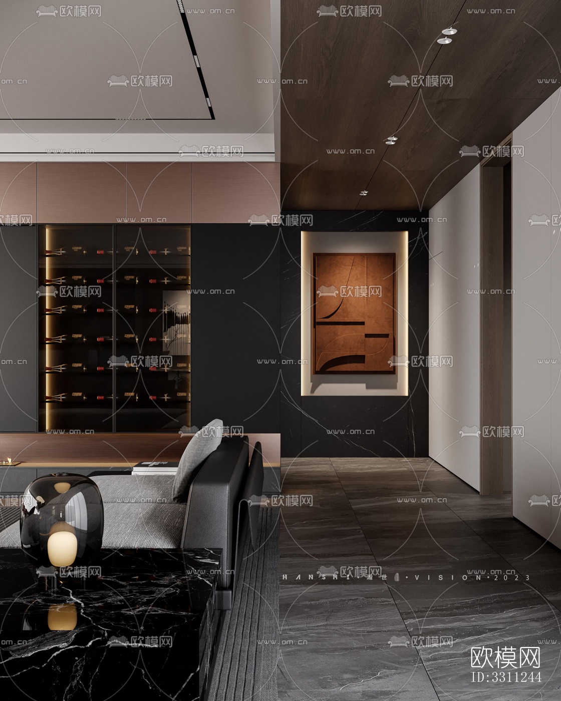 现代客餐厅效果图下载（渲染图14）