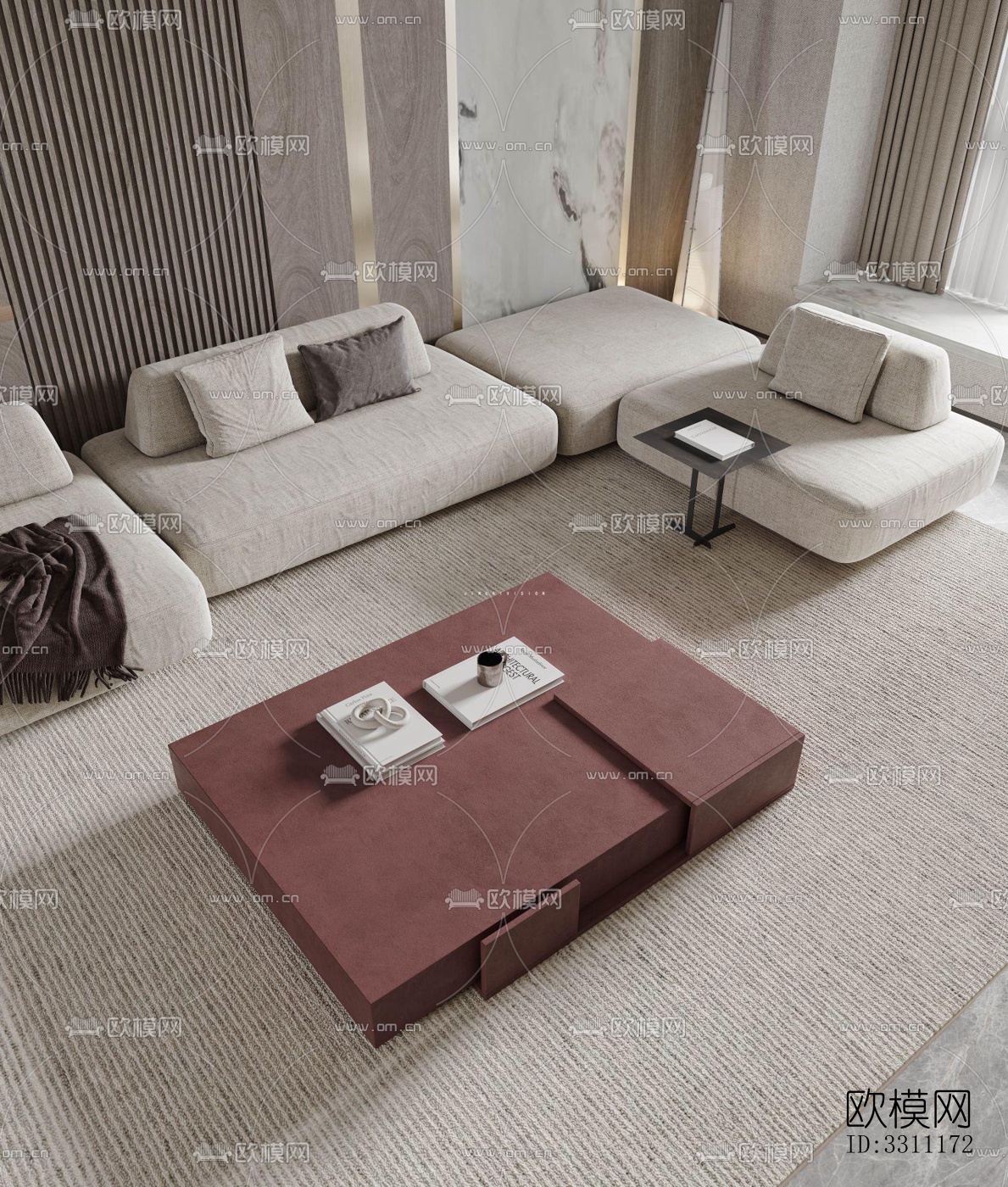 现代客餐厅效果图下载（渲染图4）