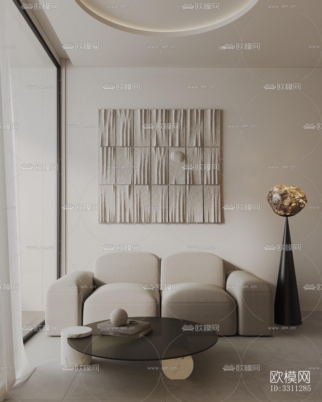 现代客餐厅效果图下载（渲染图1）