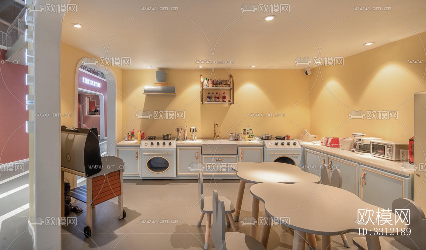 现代幼儿园效果图下载（渲染图2）