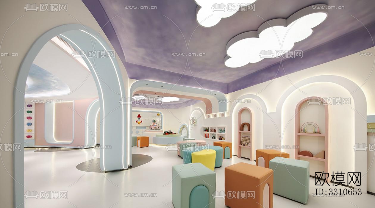 现代儿童游乐效果图下载（渲染图6）