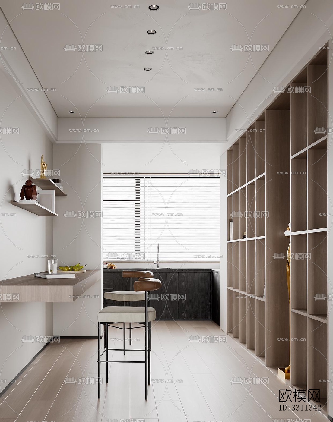 现代客餐厅效果图下载（渲染图2）