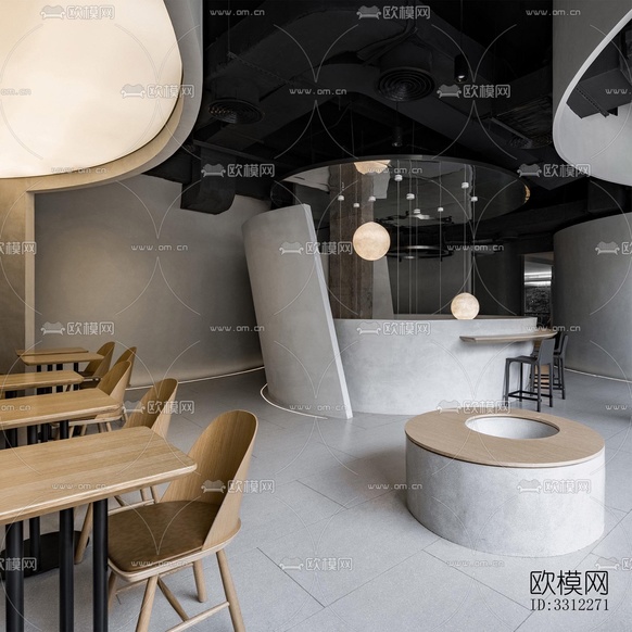 現(xiàn)代咖啡奶茶效果圖下載(渲染圖9)