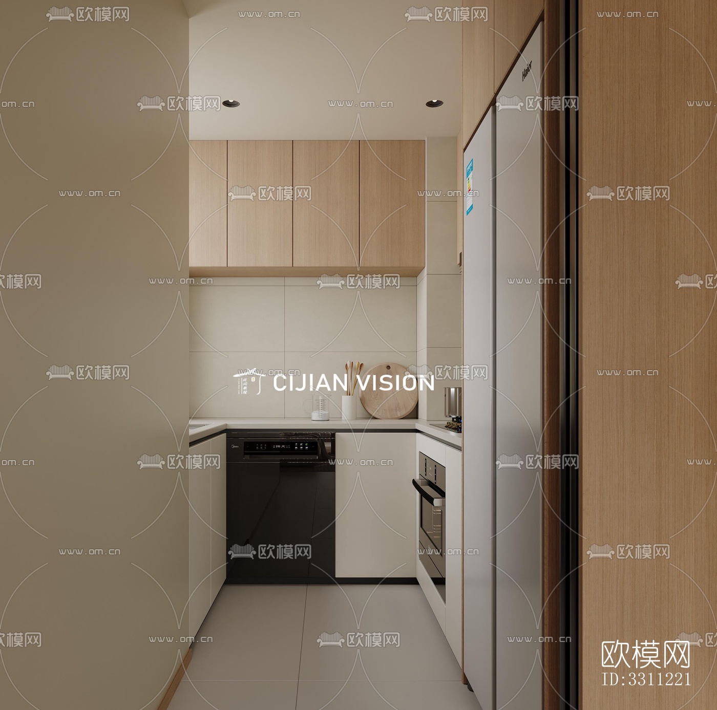 现代客餐厅效果图下载（渲染图4）