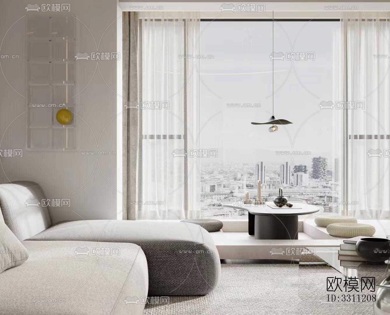 现代客餐厅效果图下载（渲染图9）