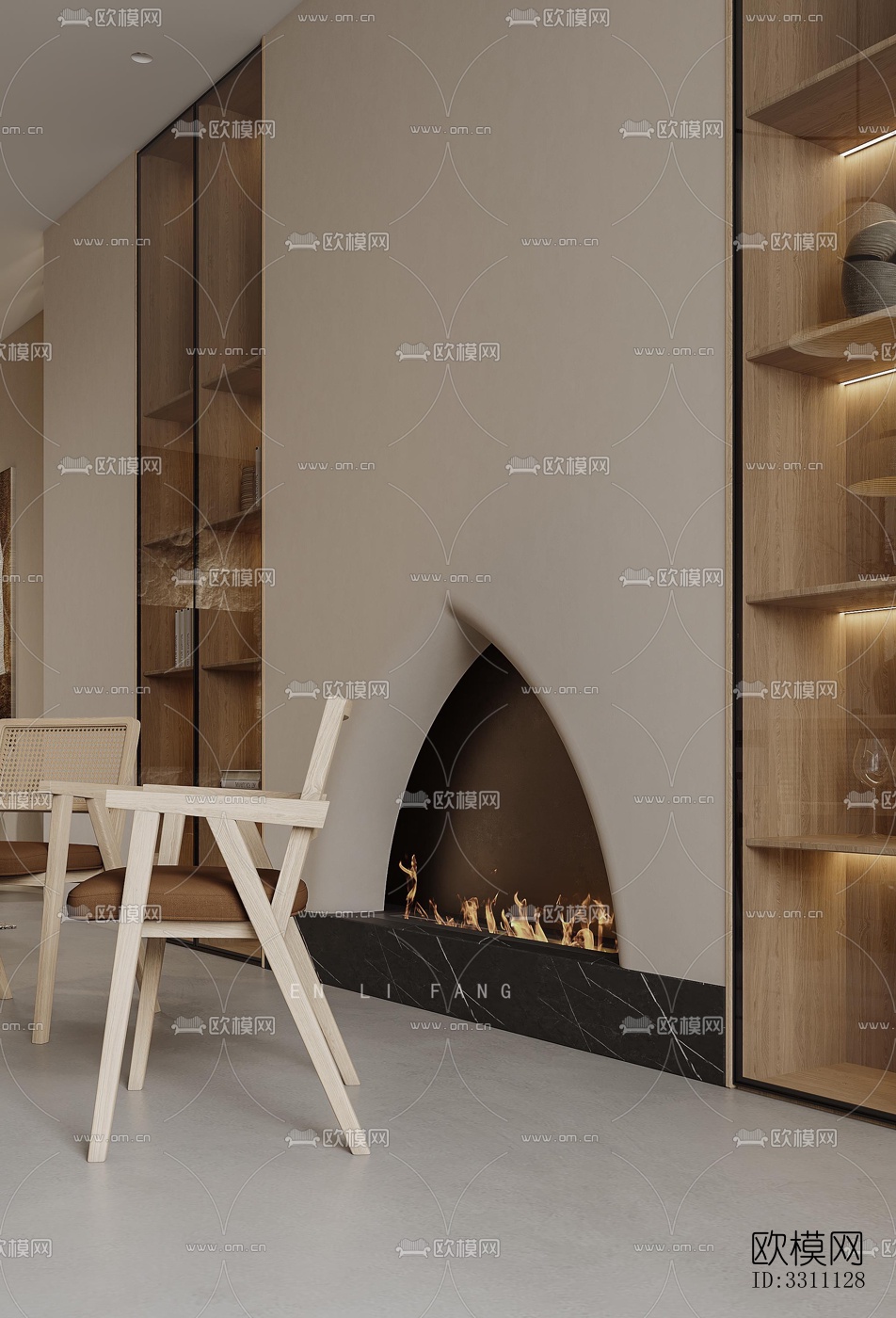 现代客餐厅效果图下载（渲染图3）