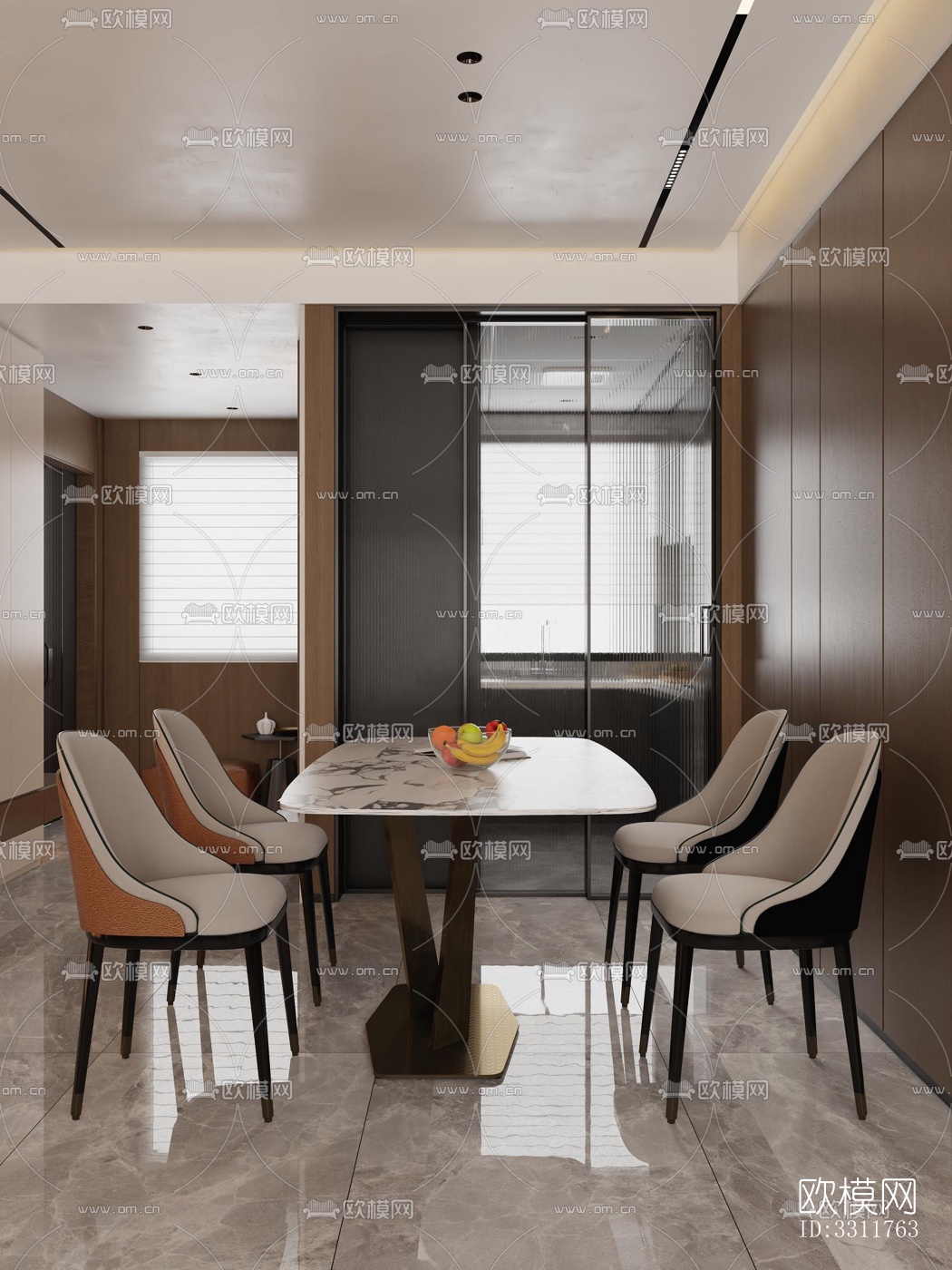 现代客餐厅效果图下载（渲染图6）