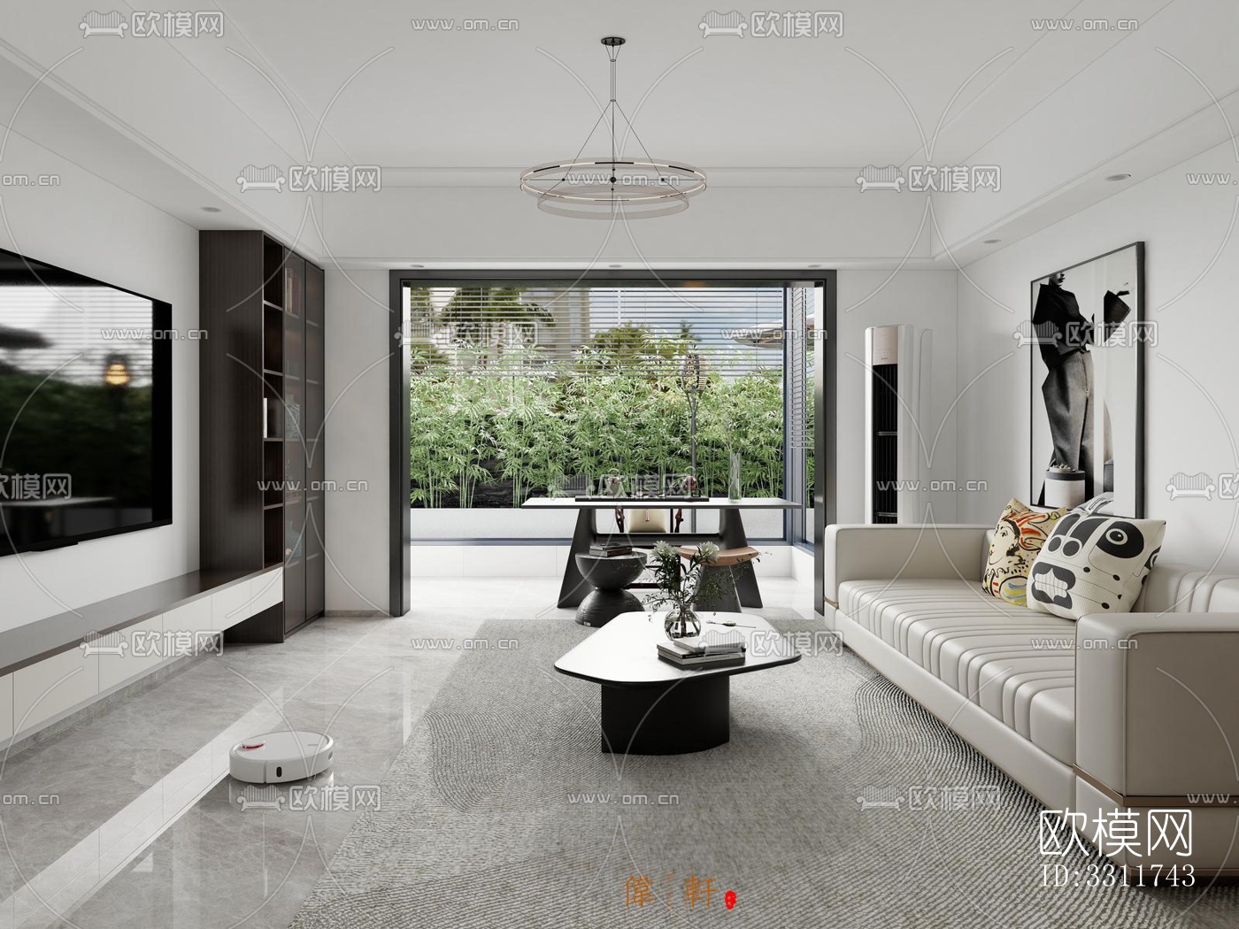 现代客餐厅效果图下载（渲染图4）