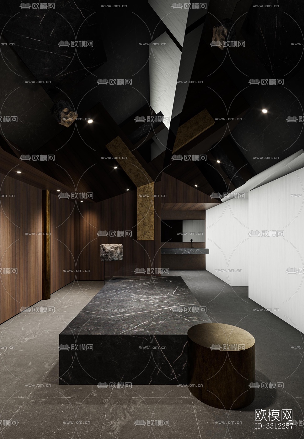 现代中餐厅效果图下载（渲染图1）