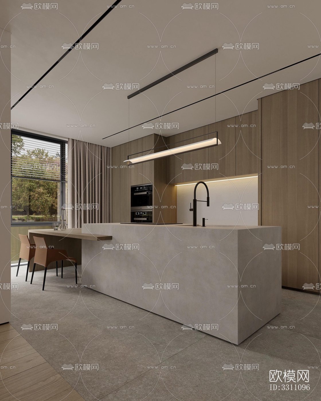 现代客餐厅效果图下载（渲染图10）