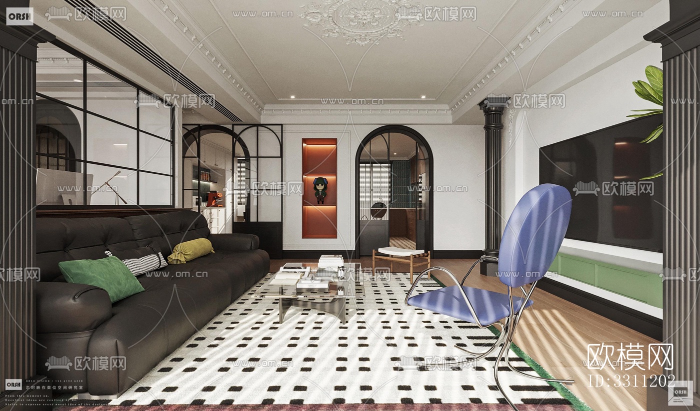 现代客餐厅效果图下载（渲染图10）