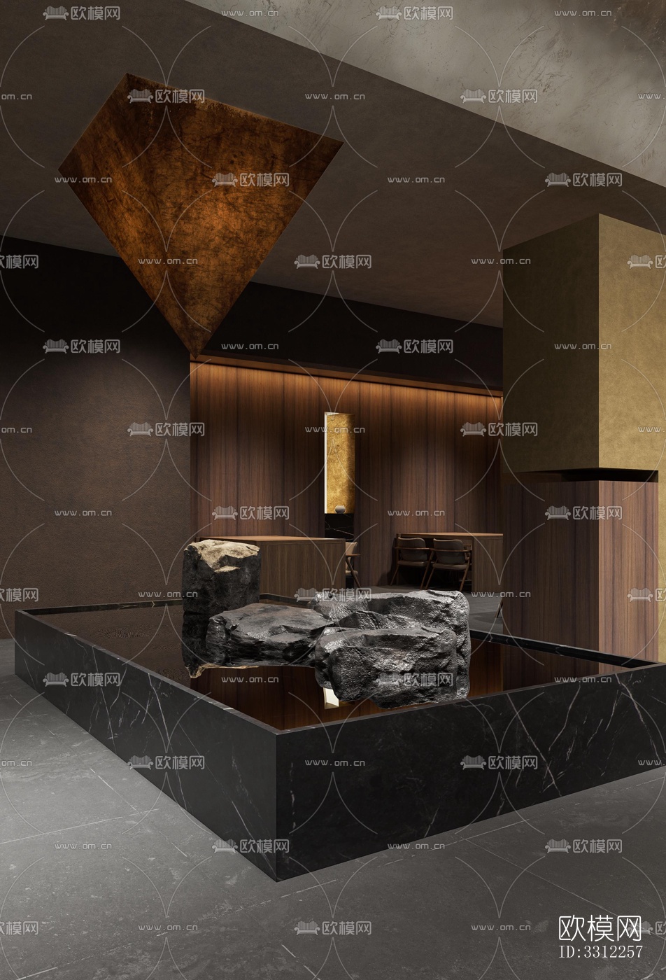 现代中餐厅效果图下载（渲染图10）