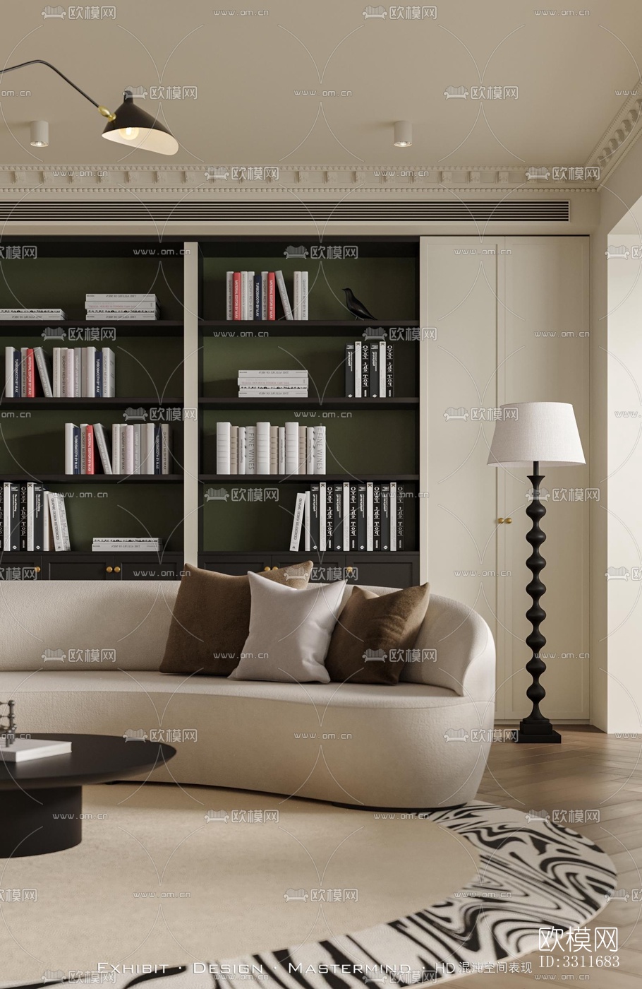 现代客餐厅效果图下载（渲染图3）