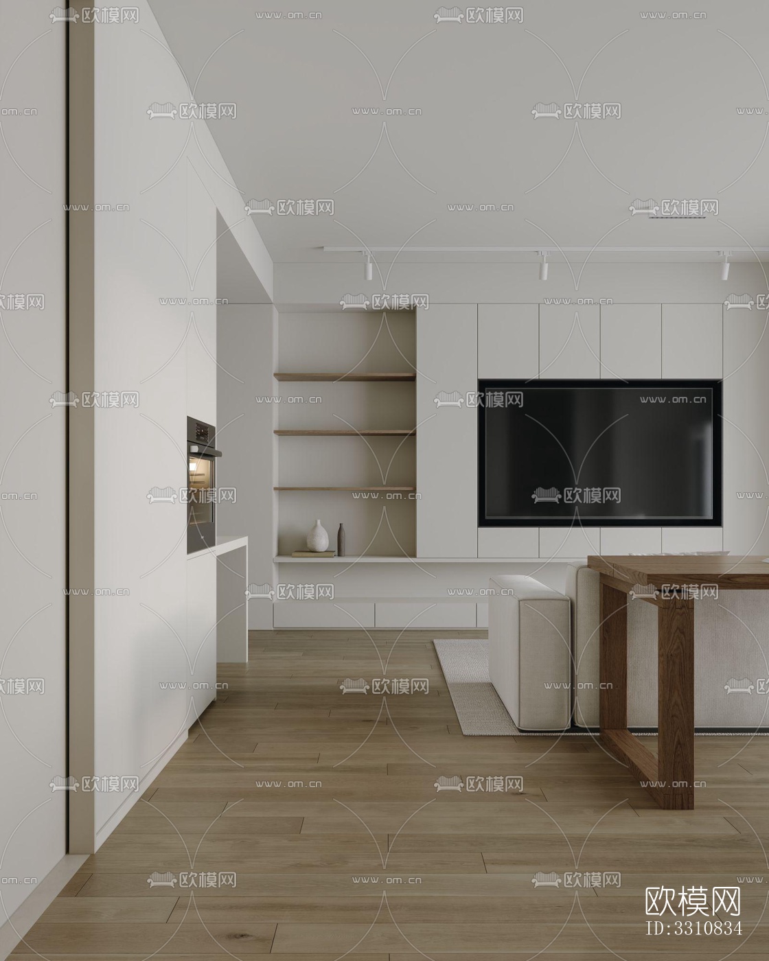 现代客餐厅效果图下载（渲染图6）