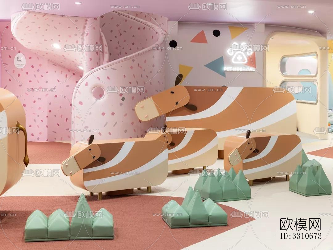 现代儿童游乐效果图下载（渲染图3）