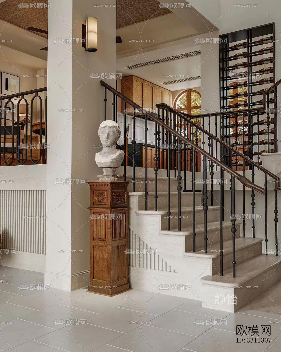 现代客餐厅效果图下载（渲染图6）