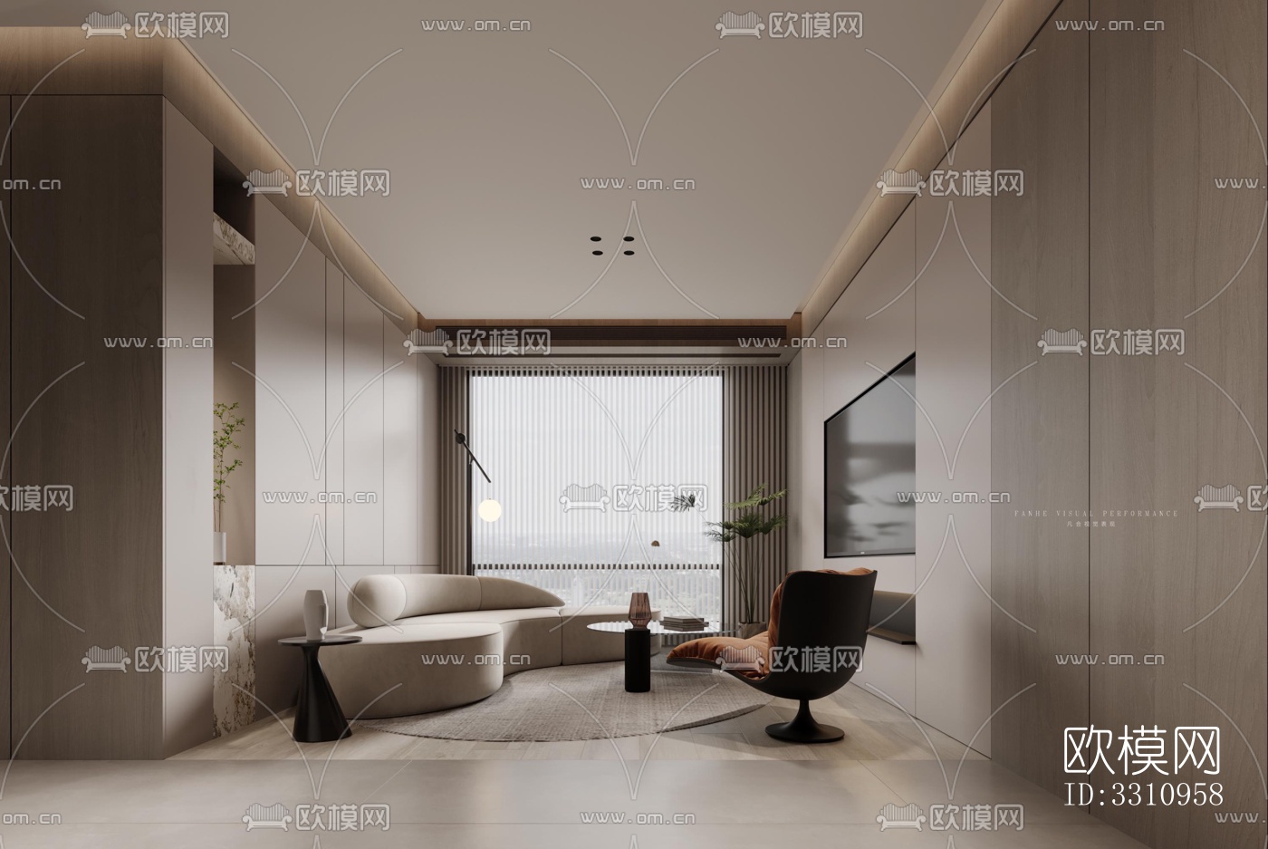 现代客餐厅效果图下载（渲染图11）