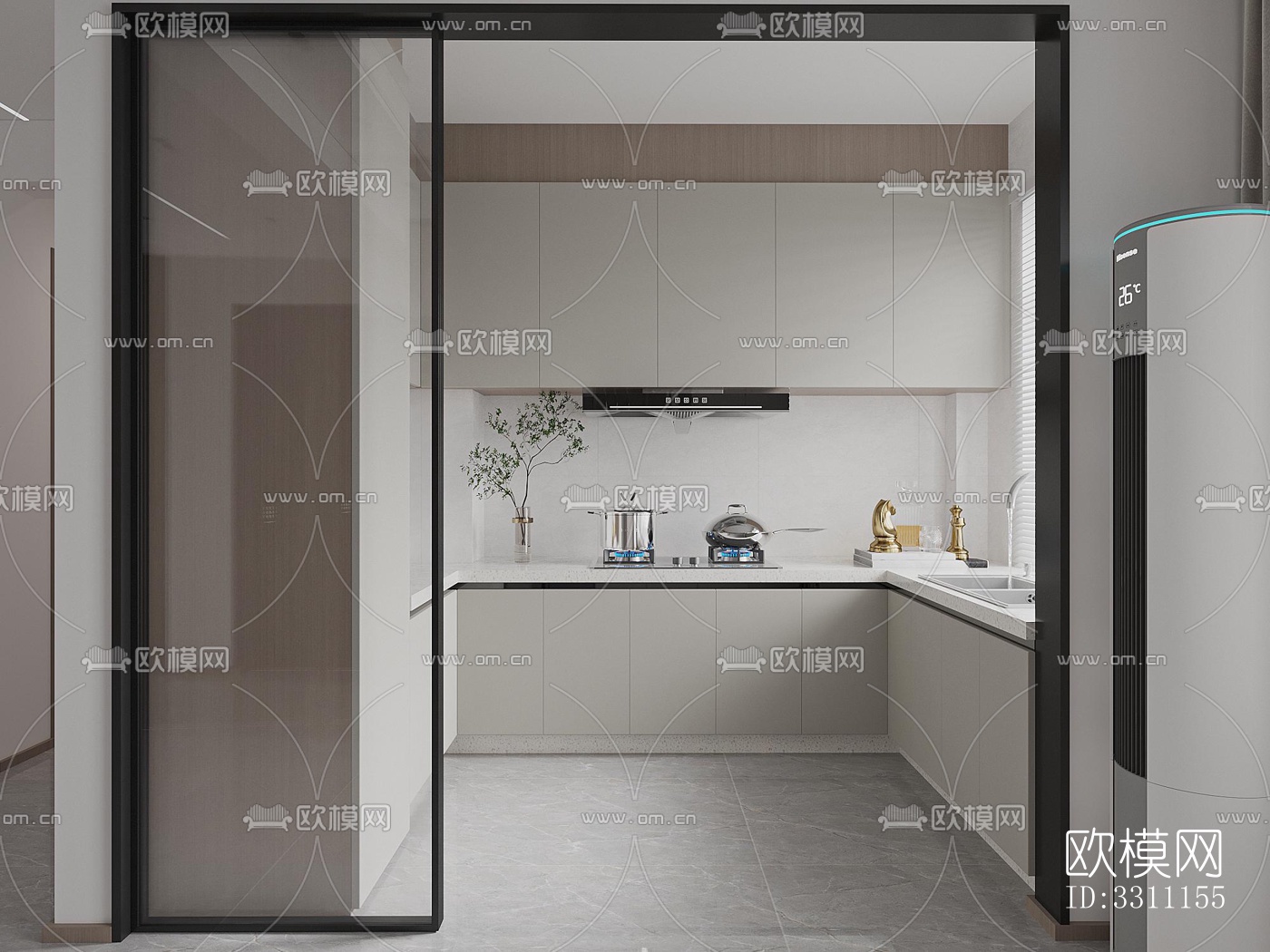 现代客餐厅效果图下载（渲染图12）