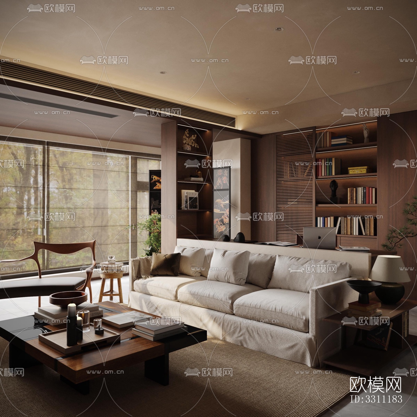 现代客餐厅效果图下载（渲染图8）