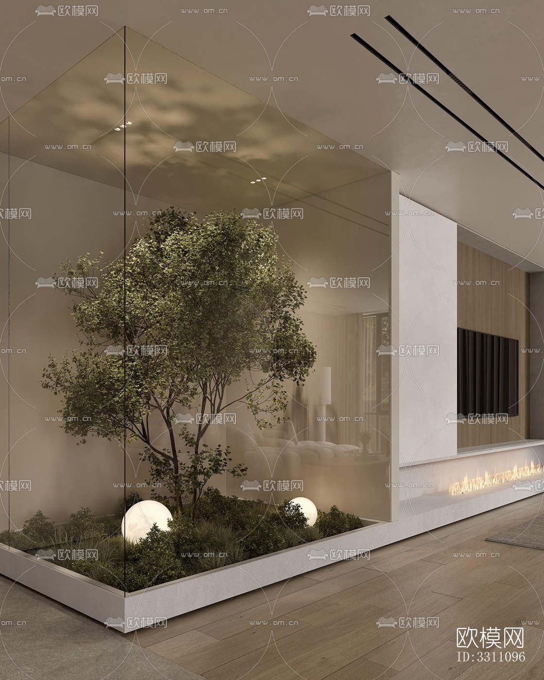 现代客餐厅效果图下载（渲染图5）