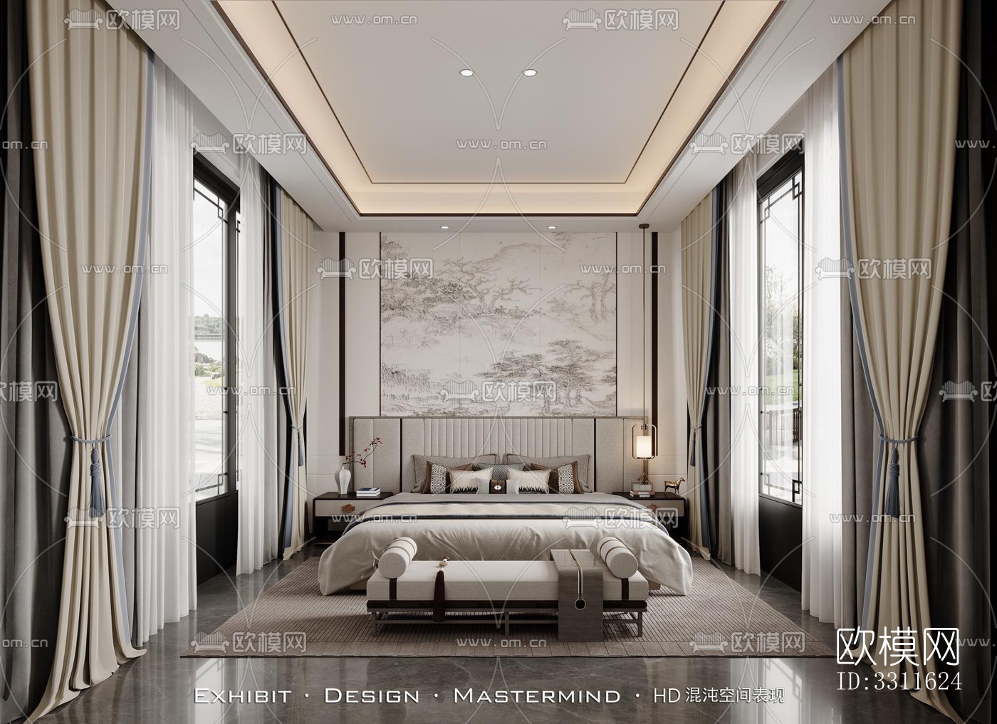 现代客餐厅效果图下载（渲染图3）