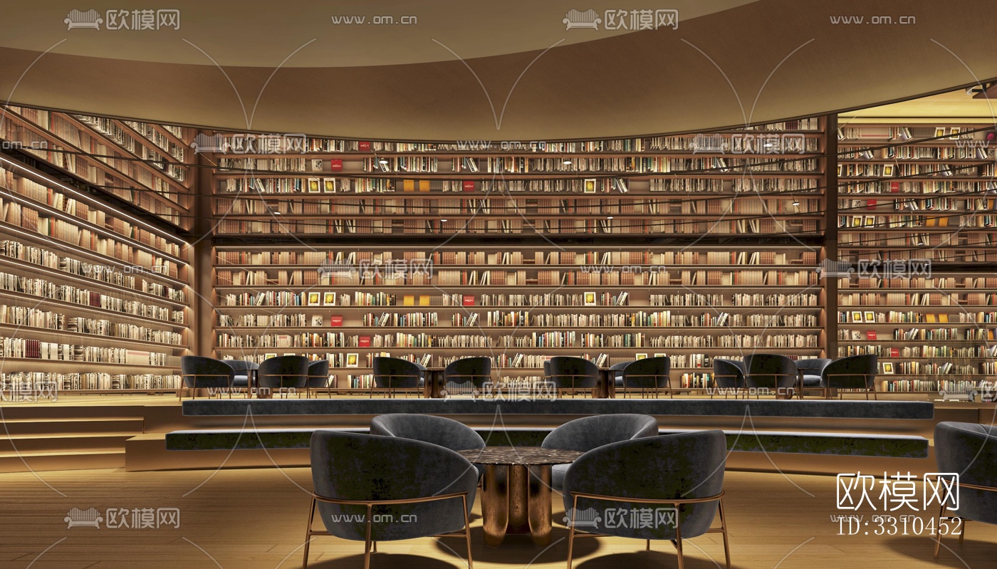 现代图书馆效果图下载（渲染图7）