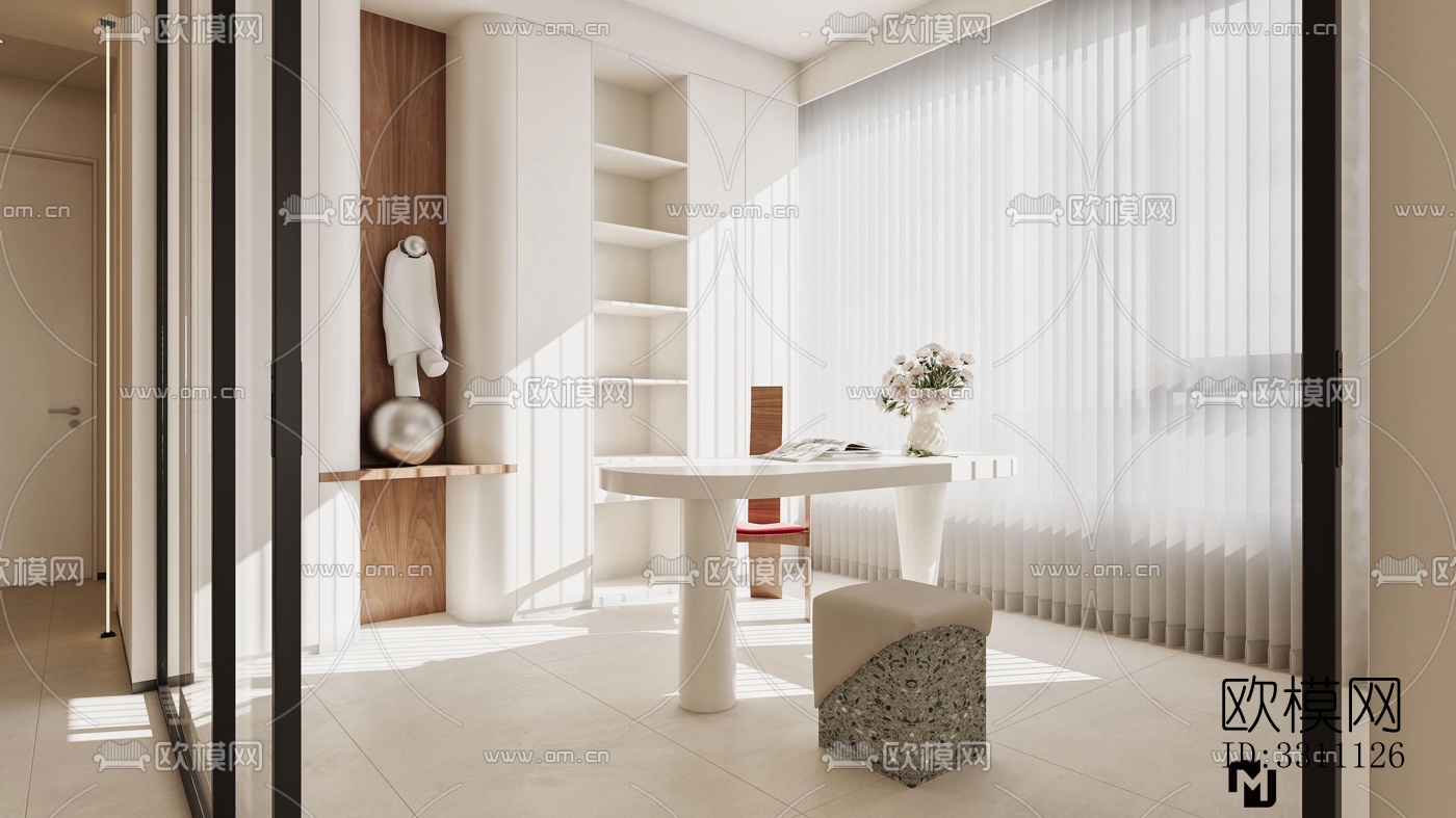 现代客餐厅效果图下载（渲染图9）