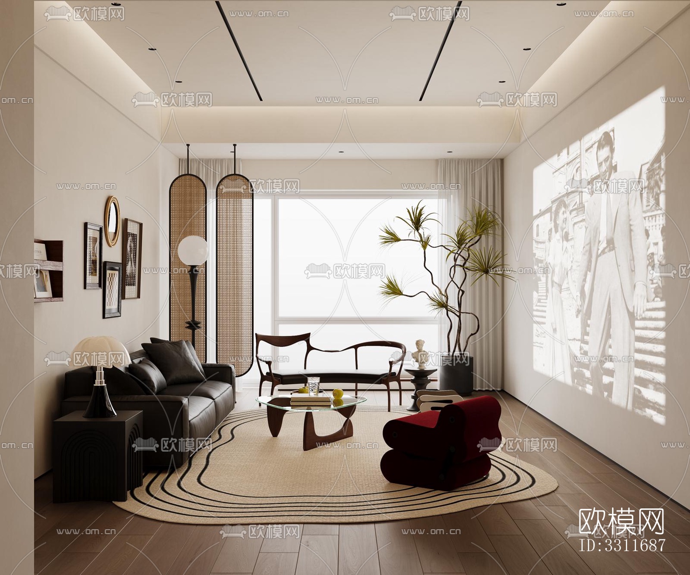 现代客餐厅效果图下载（渲染图8）