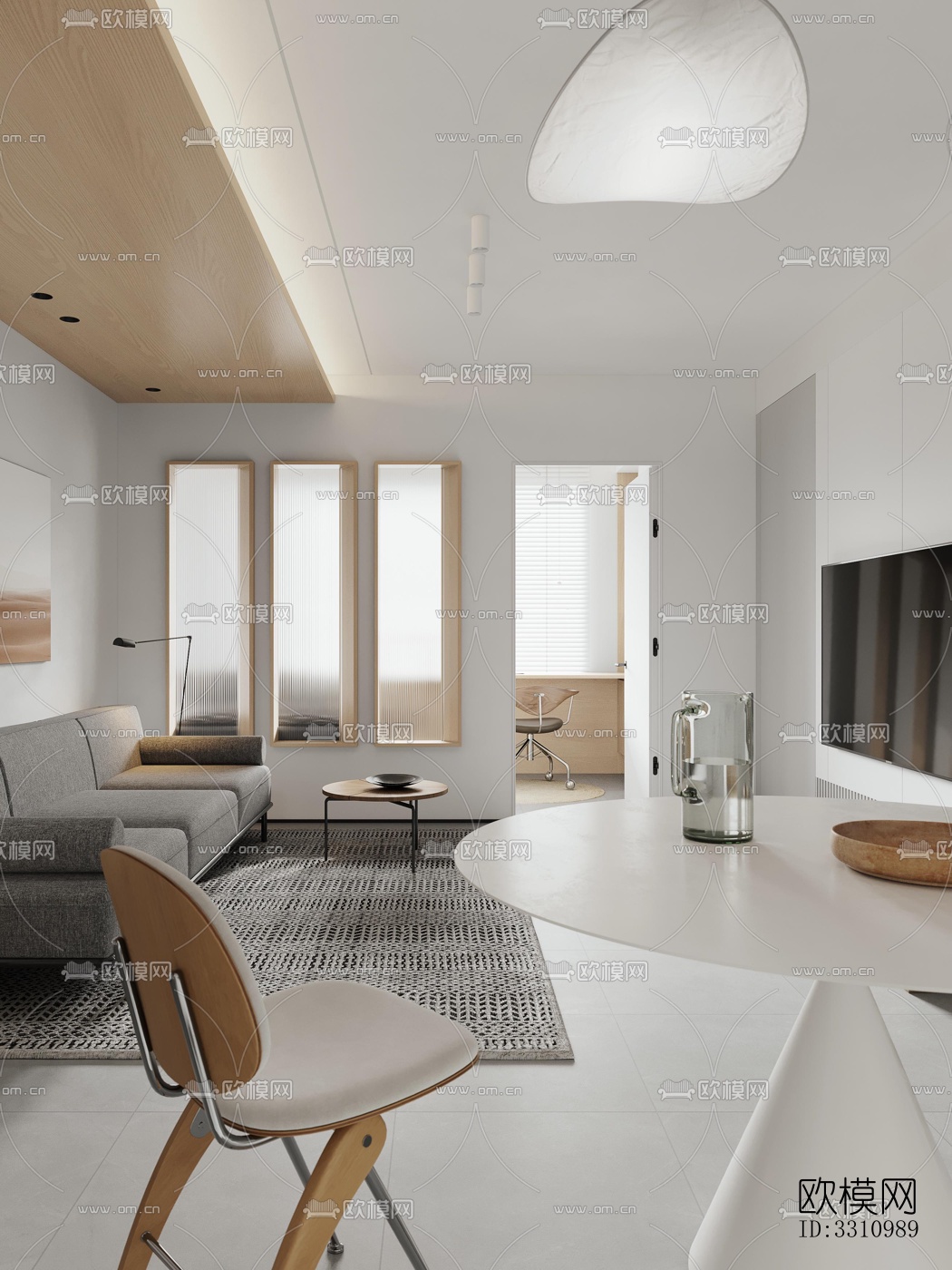 现代客餐厅效果图下载（渲染图6）