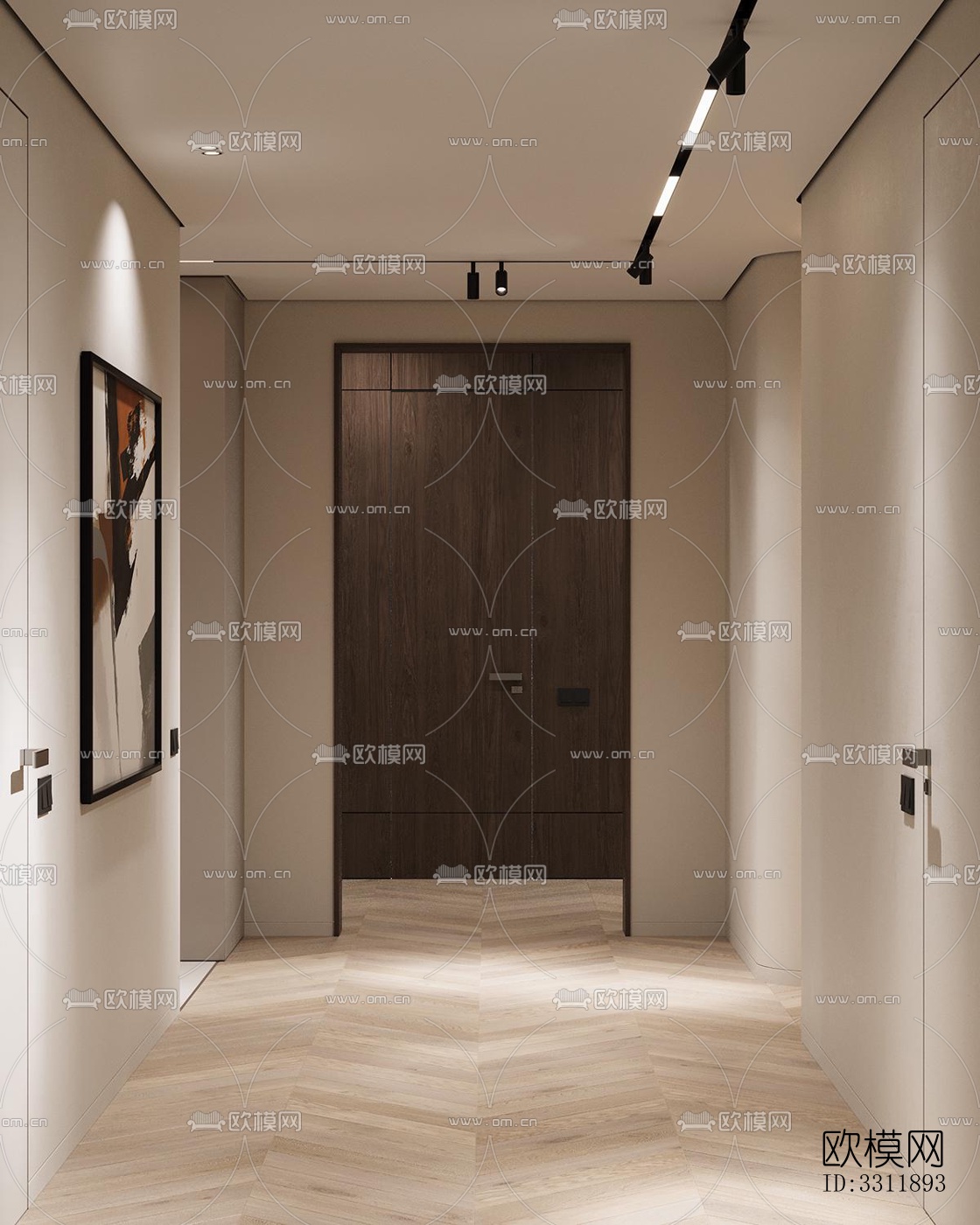现代玄关过道效果图下载（渲染图1）