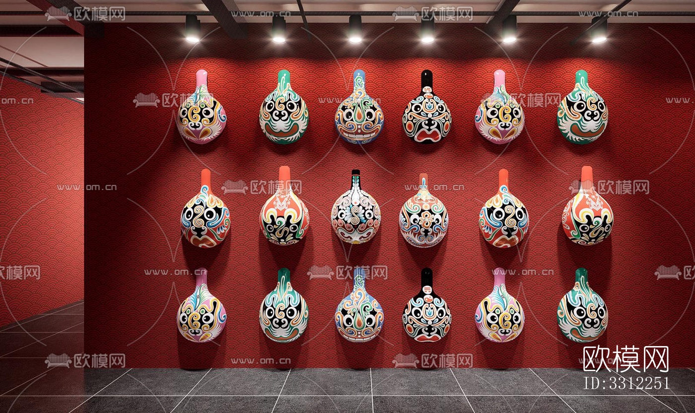 新中式中餐厅效果图下载（渲染图4）