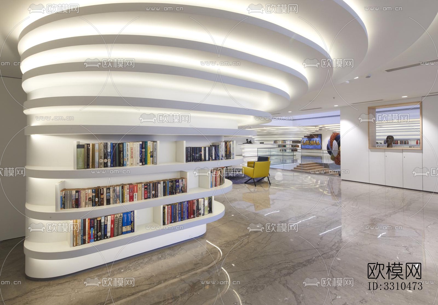 现代图书馆效果图下载（渲染图15）