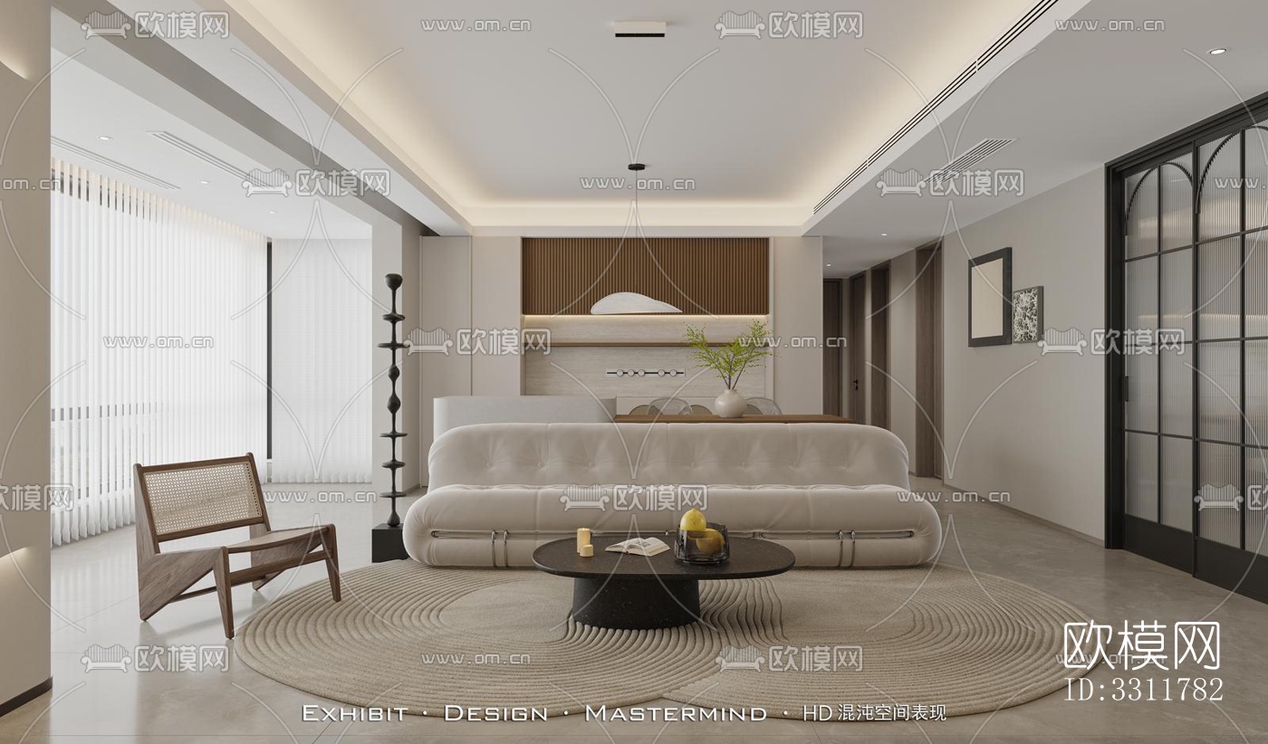 现代客餐厅效果图下载（渲染图6）