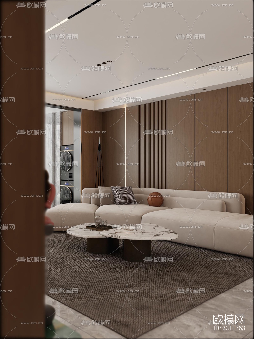 现代客餐厅效果图下载（渲染图2）