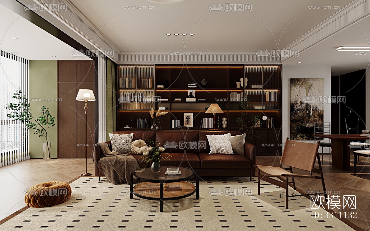 现代客餐厅效果图下载（渲染图7）