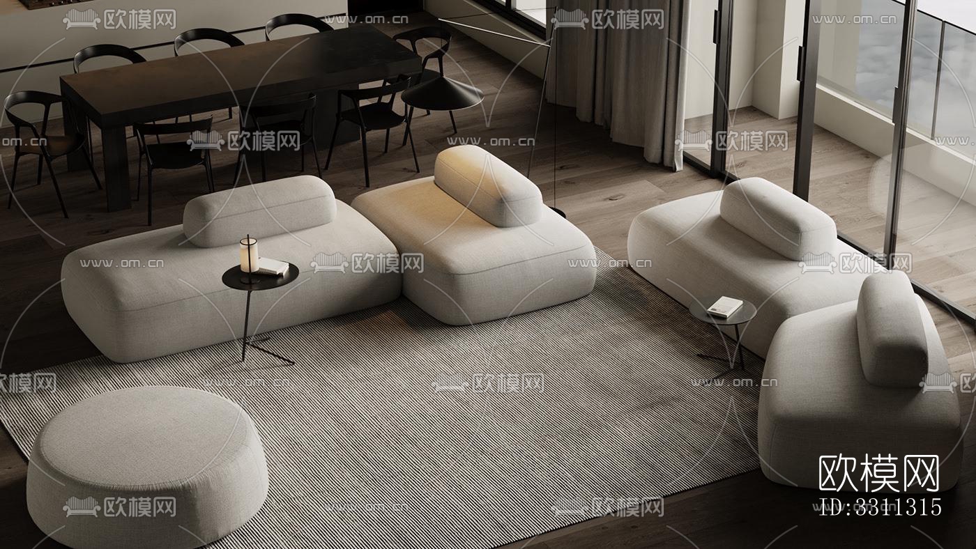 现代客餐厅效果图下载（渲染图6）