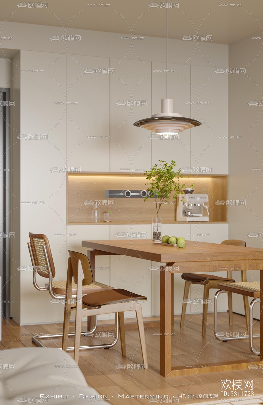 现代客餐厅效果图下载（渲染图7）