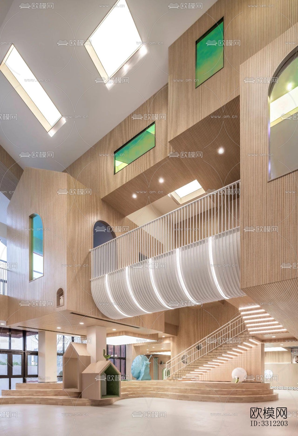 现代幼儿园效果图下载（渲染图9）