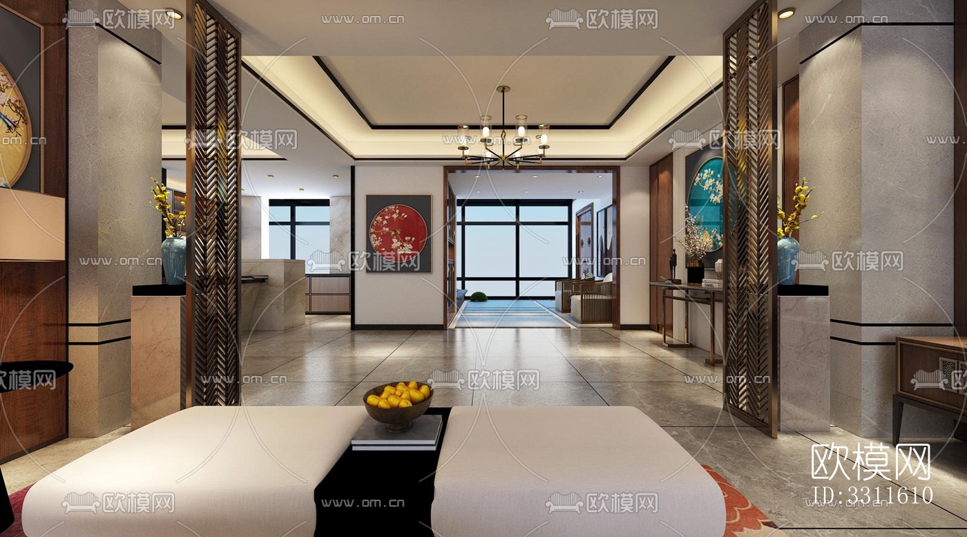 现代客餐厅效果图下载（渲染图5）