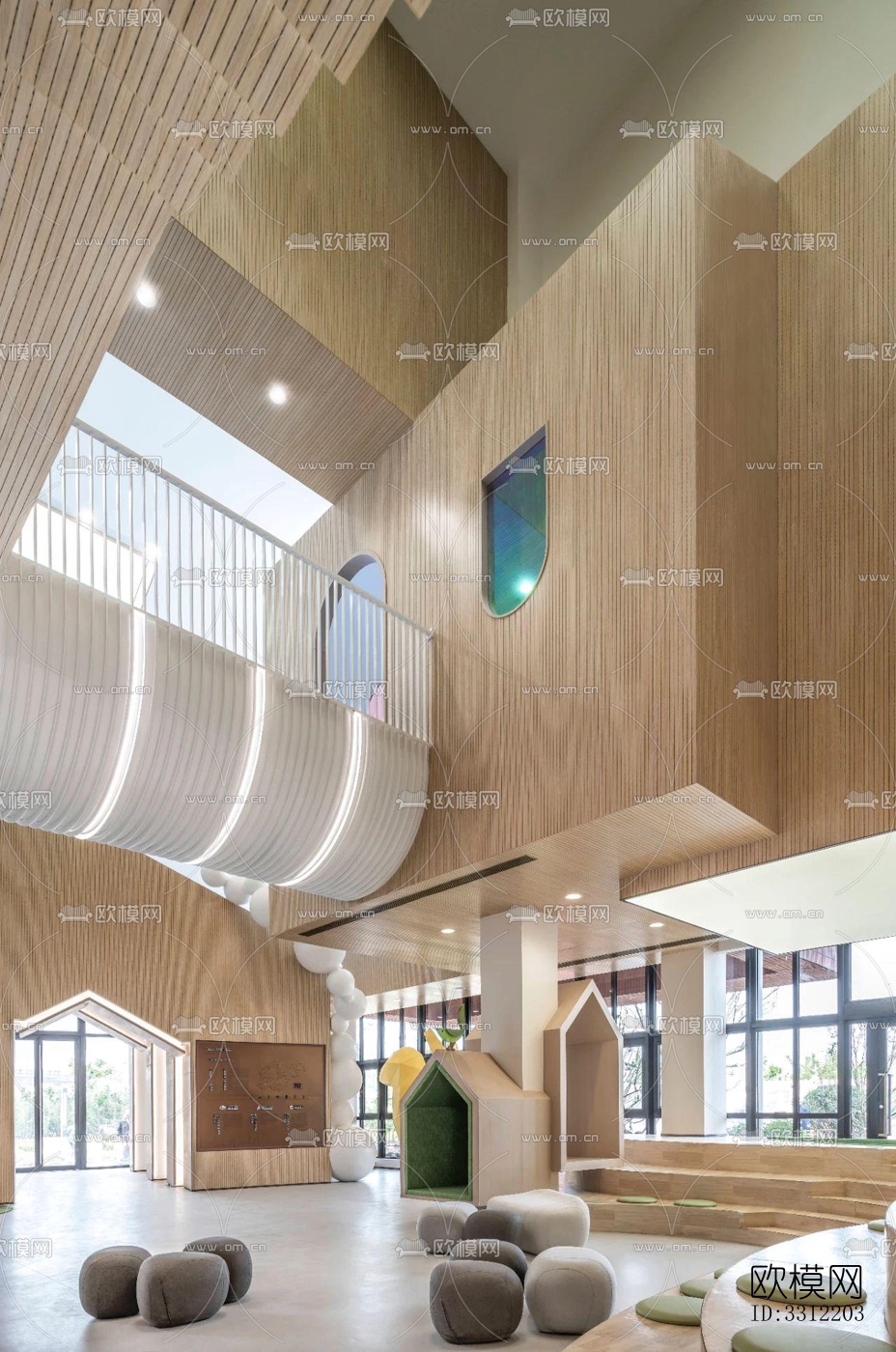 现代幼儿园效果图下载（渲染图10）