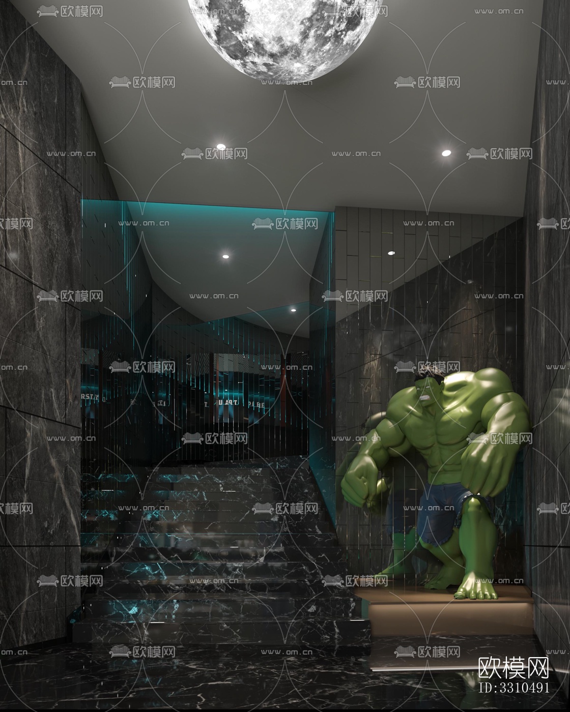 现代酒店民宿效果图下载（渲染图5）